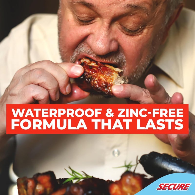 secure Waterproof Denture Adhesive - Zinc Free - Extra Strong Hold For Upper, Lower or Partials - 1.4 oz (Pack of 5) - Image 5